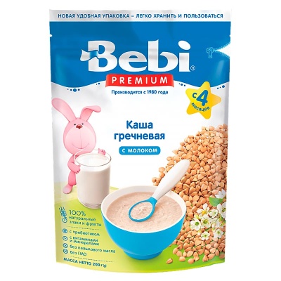 Каша гречневая с молоком 200 грамм Bebi Premium 87032 1